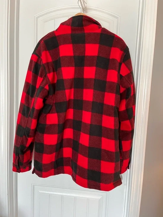 Oscar Sport Men's Red & Black Buffalo Plaid Zip Jacket - Picture 2 of 3